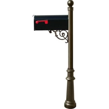 Lewiston E1 Economy Mailbox System with Fluted Base & Ball Finial, Bronze LPST-804-E1-BZ
